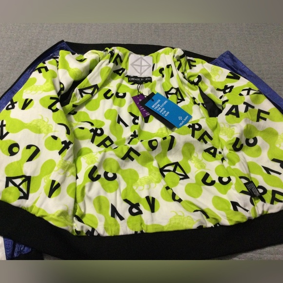 CREATE 2MRW MEN'S BOMBER JACKET CS9627 Blue/Wht - Picture 7 of 11